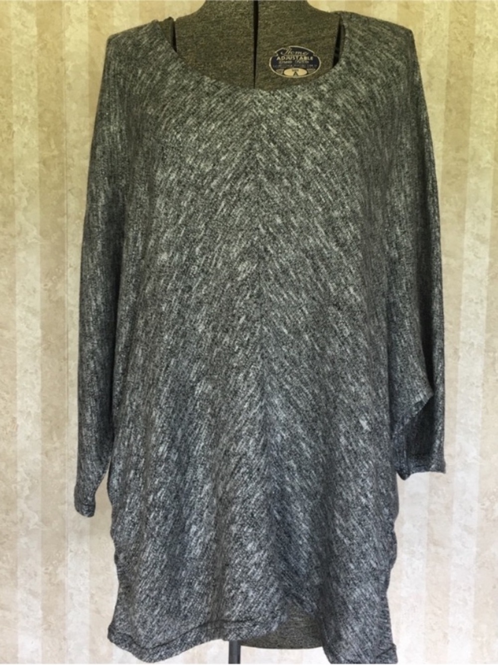 Apt. 9 Gray Marled Lightweight Plus Size Dolman Sleeve Sweater